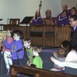 Children singing during worship at Christ United Methodist Church, Newport News, VA